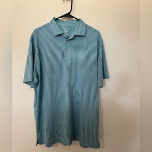 Rhoback Green and Blue Stripe Performance Golf Polo Shirt Size XL
